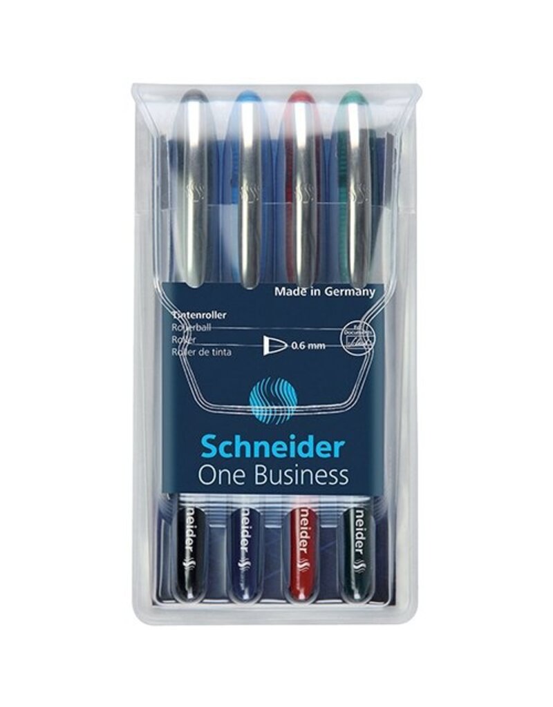 SCHNEIDER Tintenroller 4ST One 0,6mm sort. SCHNEIDER SN183094 Business