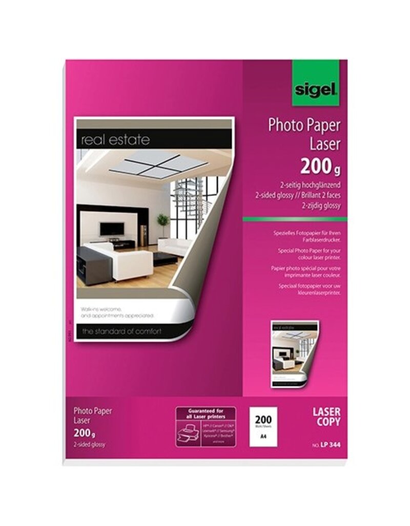 SIGEL Laser Fotopapier A4/200g 200BL hochweiß SIGEL LP344