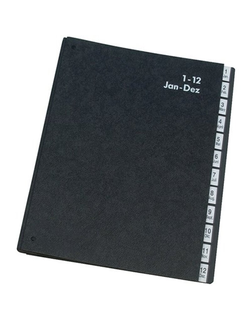 Q-CONNECT Pultordner 1-12 schwarz Q-CONNECT KF04562 Hartpappe