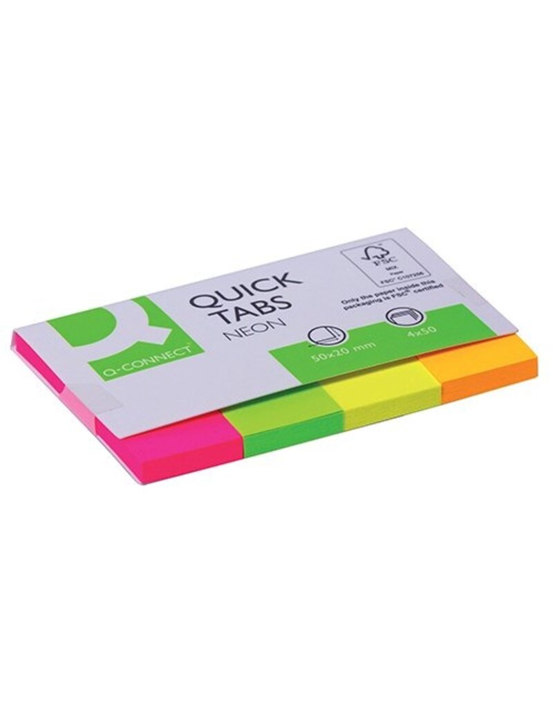Q-CONNECT Index Marker 4ST x50BL FSC neon Q-CONNECT KF01226FSC 20x50mm
