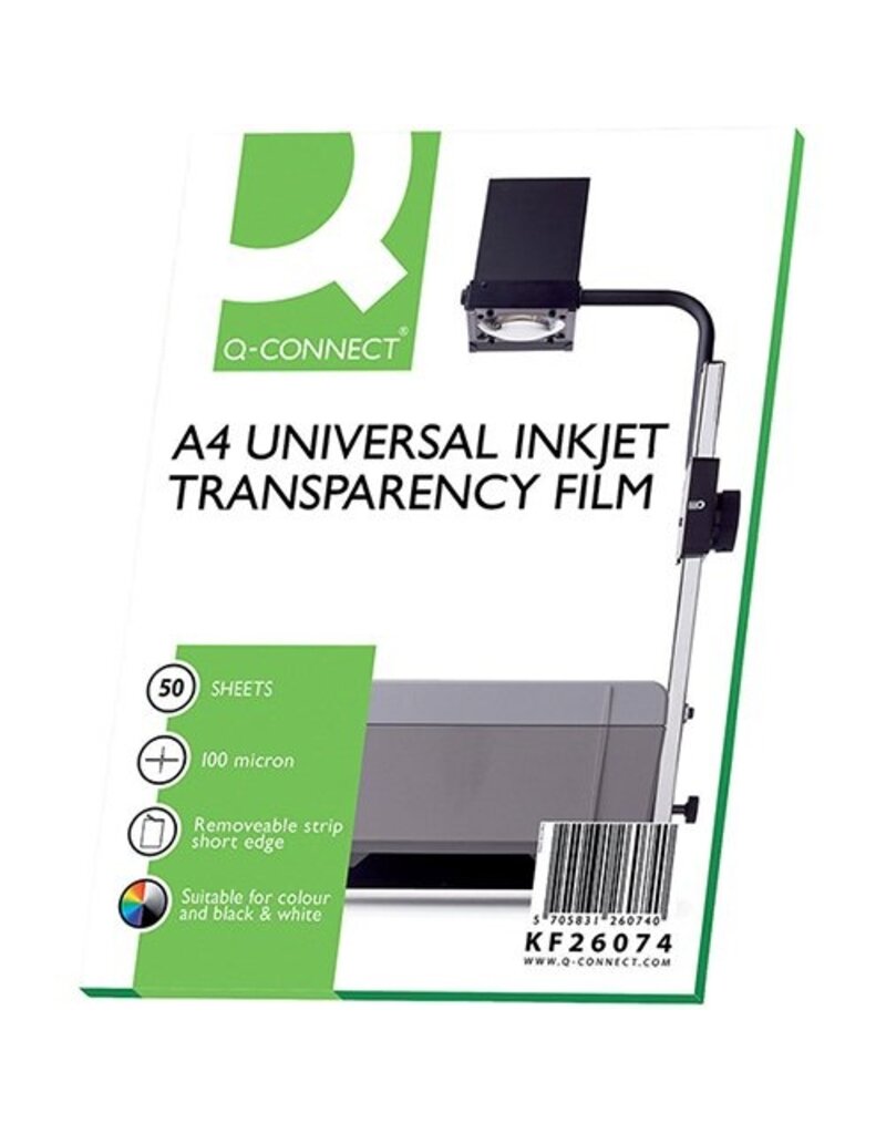 Q-CONNECT Overheadfolie A4/50ST 100µm transparent Q-CONNECT KF26074 Inkjet