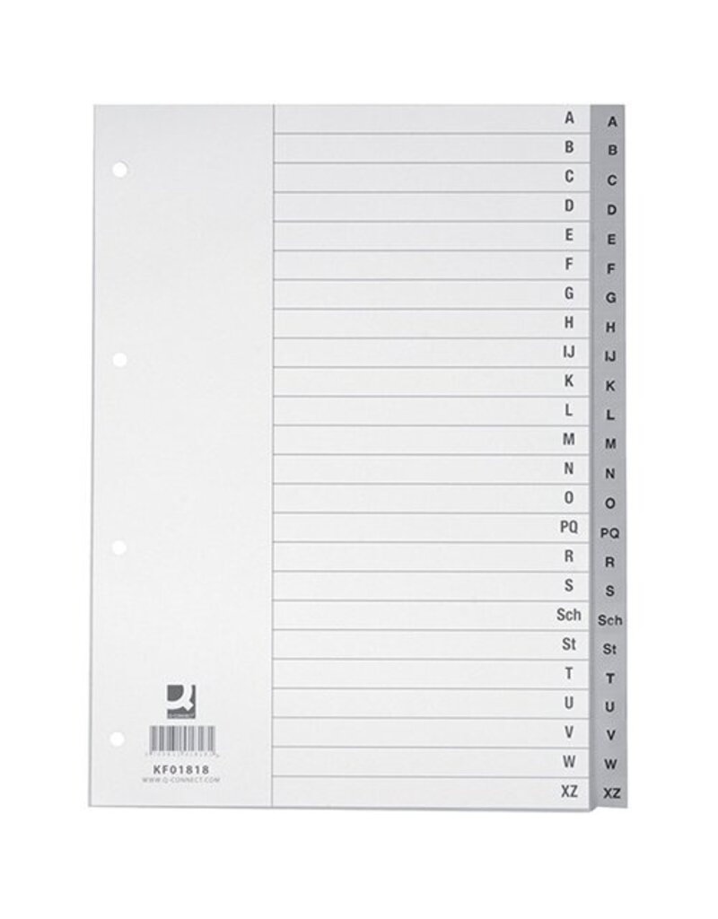 Q-CONNECT Ordnerregister A-Z PP für A4 grau Q-CONNECT KF01818 Indexblatt