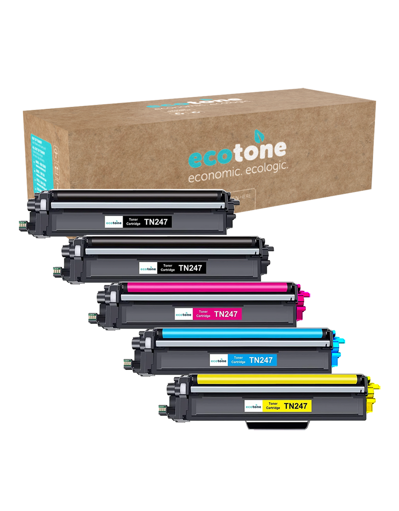 Ecotone Ecopack (Replaces Brother TN-247 toner) 2xBL + 1xCMY  - (BL 2x3000 Pages) (CMY 3x2300 Pages)