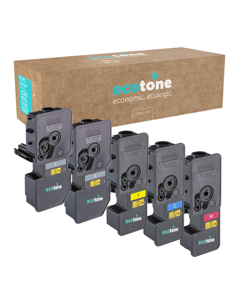 Ecotone Ecopack (Replaces Kyocera TK-5240 toner) 2xBL + 1xCMY  - (BL 2x4000 Pages) (CMY 3x3000 Pages)