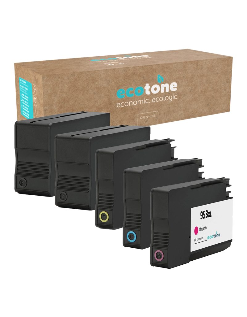 Ecotone Ecopack (Replaces HP 953XL ink) 2xBL + 1xCMY  - (BL 2x2045 Pages) (CMY 3x1765 Pages)