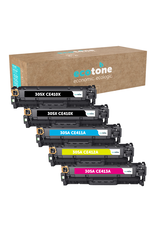 Ecotone Ecopack (Replaces HP 305A toner) 2xBL + 1xCMY  - (BL 2x2200 Pages) (CMY 3x2600 Pages)