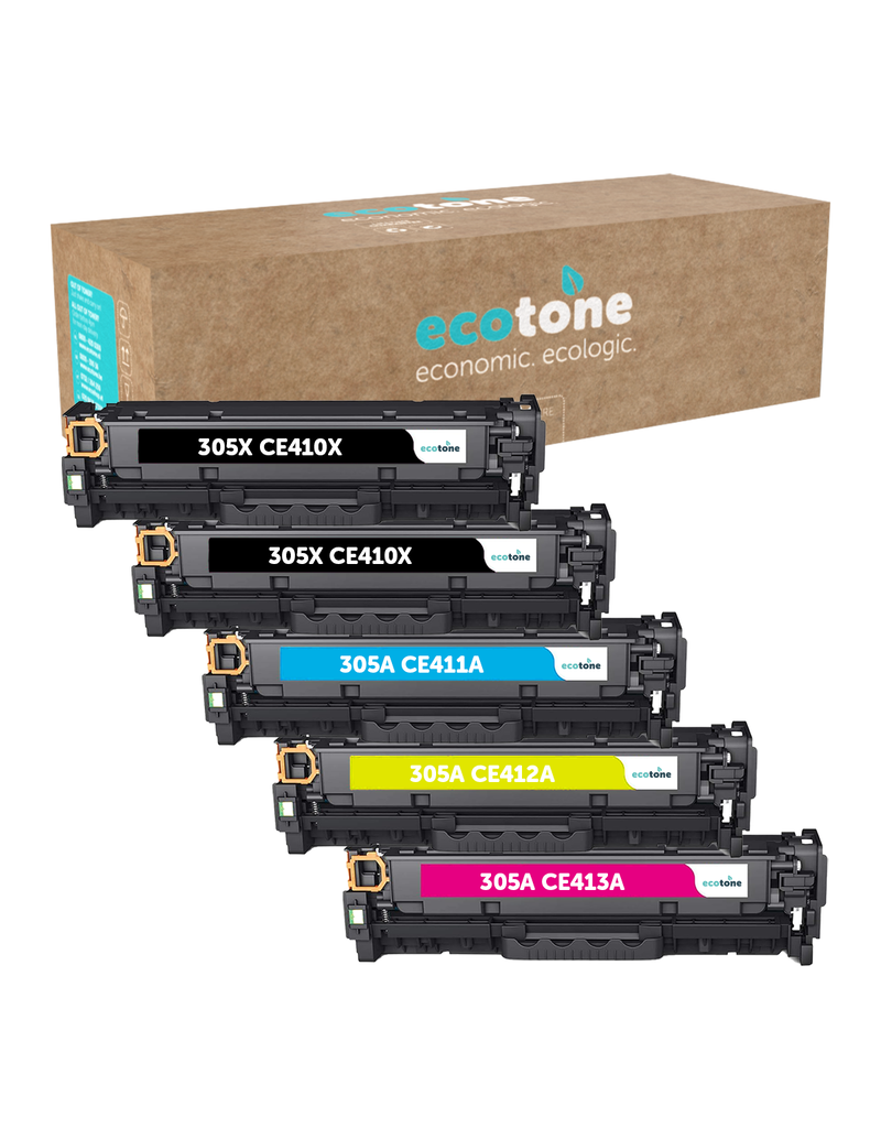 Ecotone Ecopack (Replaces HP 305A toner) 2xBL + 1xCMY  - (BL 2x2200 Pages) (CMY 3x2600 Pages)