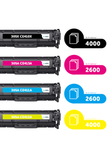Ecotone Ecopack (Replaces HP 305A toner) 2xBL + 1xCMY  - (BL 2x2200 Pages) (CMY 3x2600 Pages)