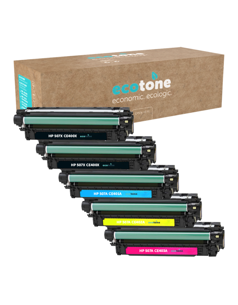 Ecotone Ecopack (Replaces HP 507X/507A toner) 2xBL + 1xCMY  - (BL 2x11000 Pages) (CMY 3x6000 Pages)