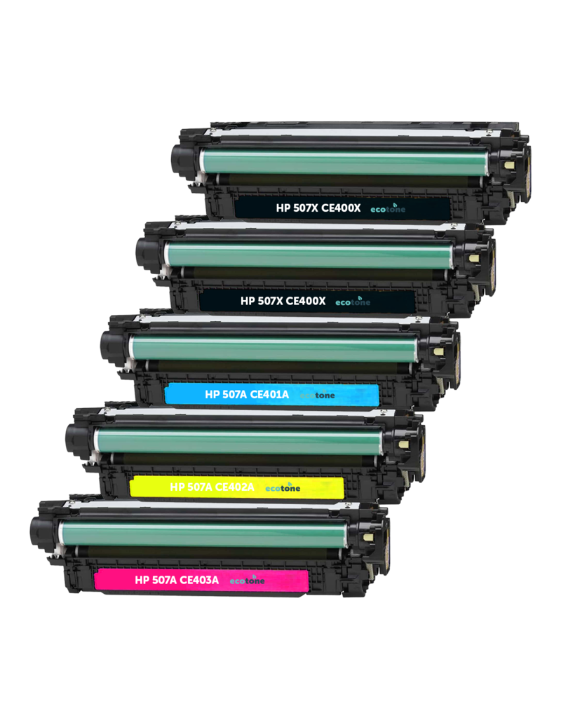 Ecotone Ecopack (Replaces HP 507X/507A toner) 2xBL + 1xCMY  - (BL 2x11000 Pages) (CMY 3x6000 Pages)