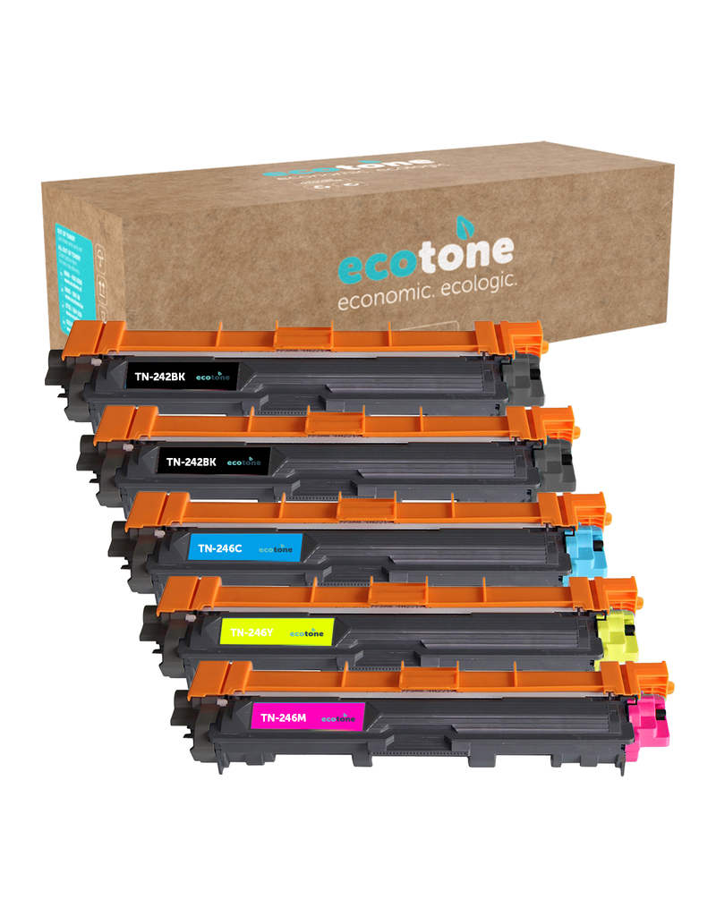 Ecotone Ecopack (Replaces Brother TN-242/246 toner) 2xBL + 1xCMY  - (BL 2x2500 Pages) (CMY 3x2200 Pages)