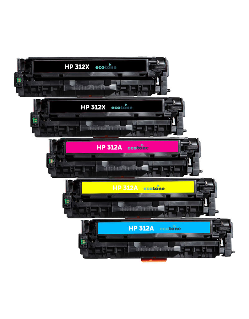 Ecotone Ecopack (Replaces HP 312X/312A toner) 2xBL + 1xCMY  - (BL 2x4400 Pages) (CMY 3x2700 Pages)