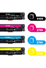 Ecotone Ecopack (Replaces HP 312X/312A toner) 2xBL + 1xCMY  - (BL 2x4400 Pages) (CMY 3x2700 Pages)