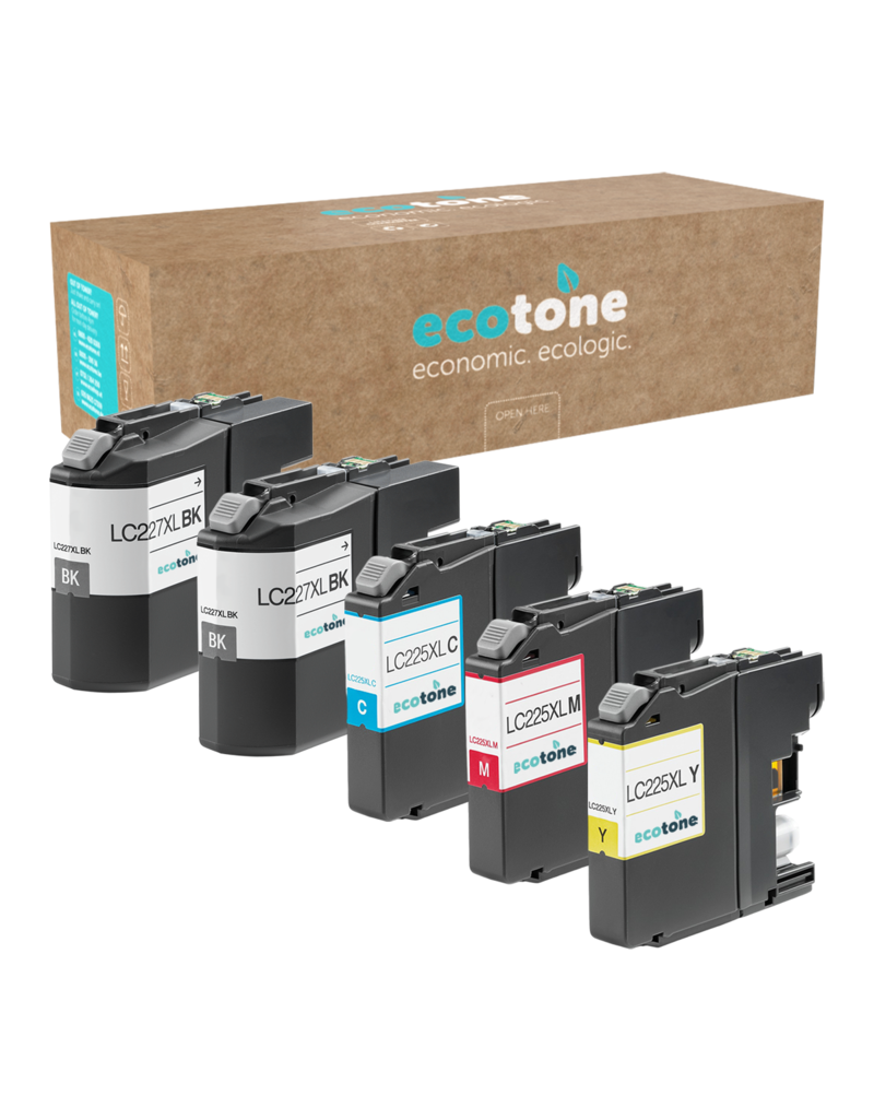 Ecotone Ecopack (Replaces Brother LC-227/225XL ink) 2xBL+ 1xCMY  - (BL 2x1200 Pages) (CMY 3x1200 Pages)