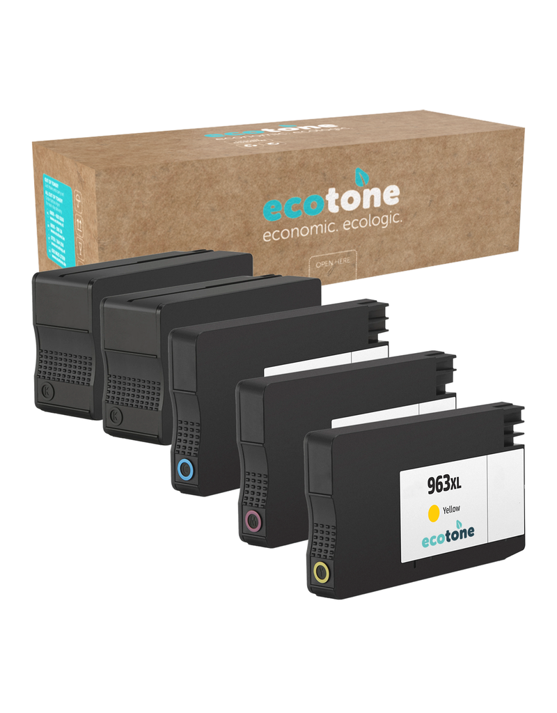 Ecotone Ecopack (Replaces HP 963XL ink) 2xBL + 1xCMY  - (BL 2x2000 Pages) (CMY 3x1600 Pages)