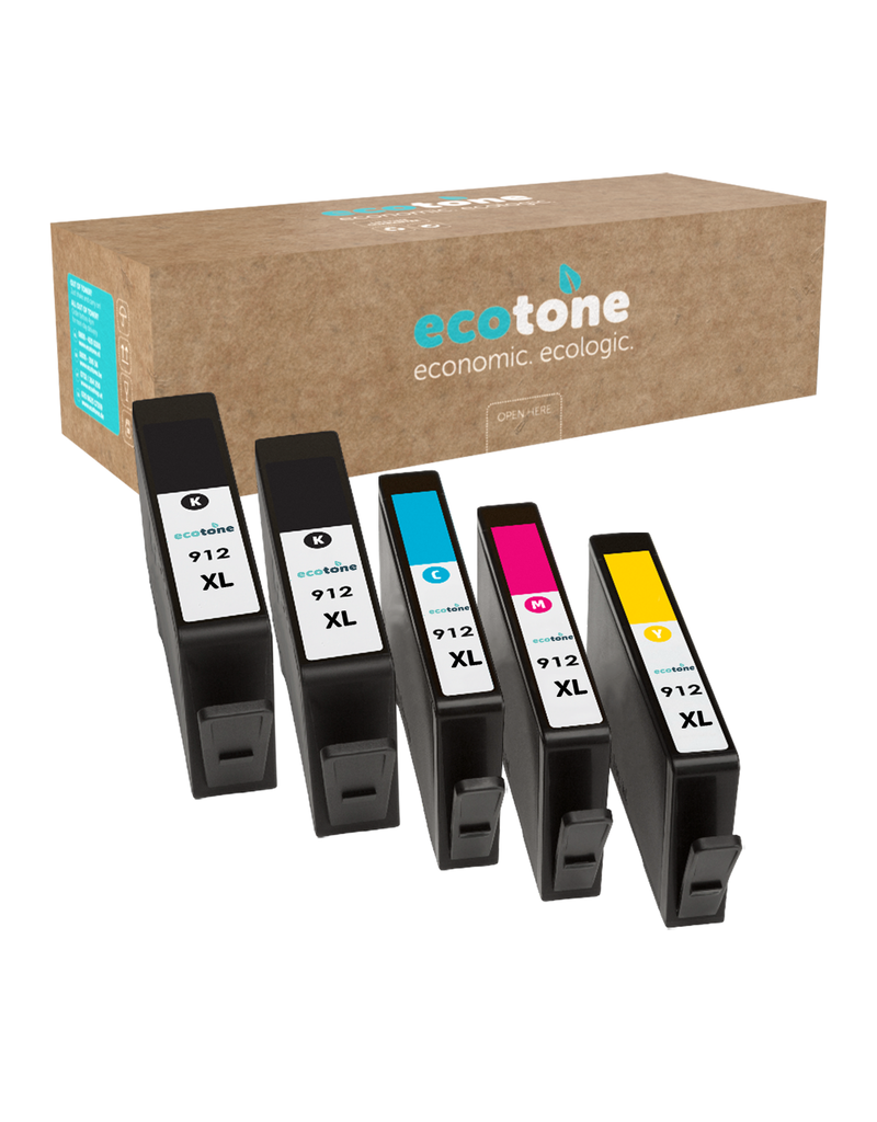 Ecotone Ecopack (Replaces HP 912XL ink) 2xBL + 1xCMY  - (BL 2x825 Pages) (CMY 3x825 Pages)