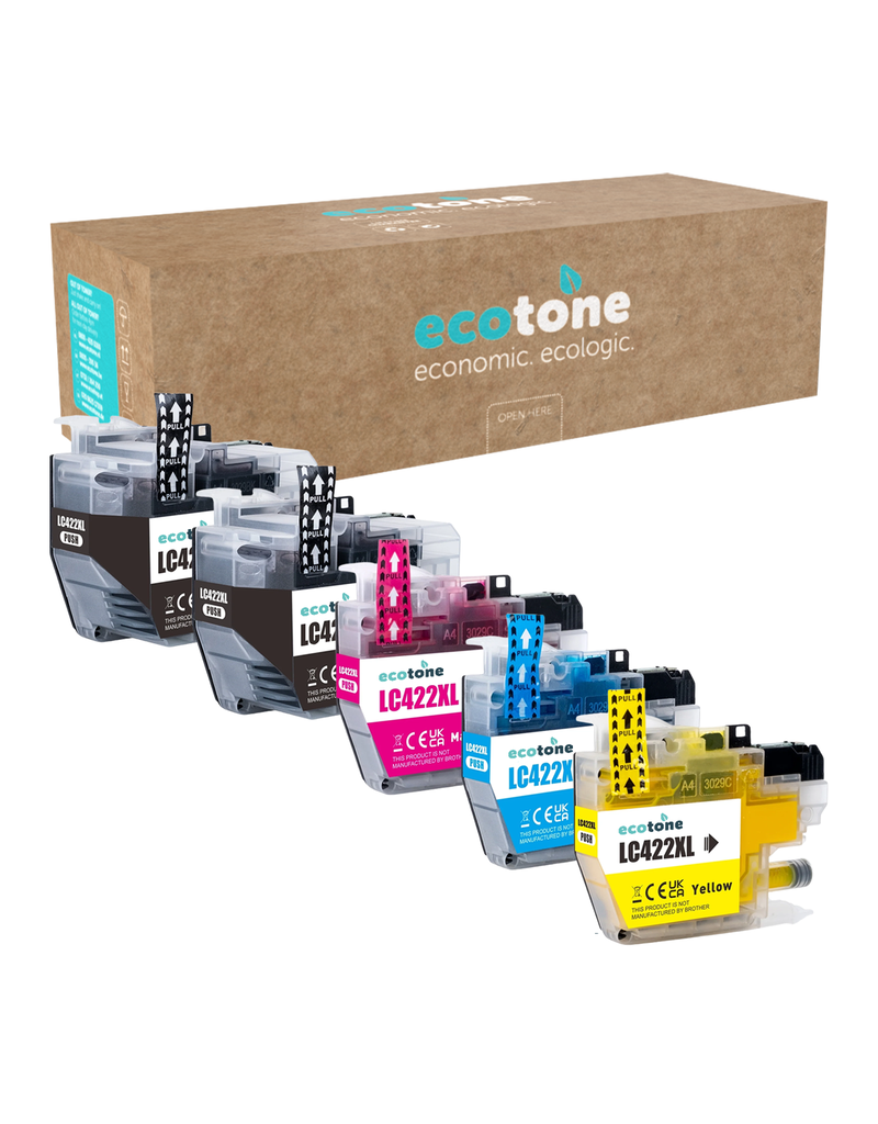 Ecotone Ecopack (Replaces Brother LC-422XL ink) 2xBL + 1xCMY  - (BL 2x69ml) (CMY 3x19ml)