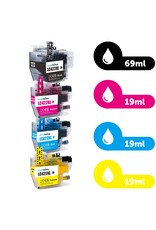 Ecotone Ecopack (Replaces Brother LC-422XL ink) 2xBL + 1xCMY  - (BL 2x69ml) (CMY 3x19ml)