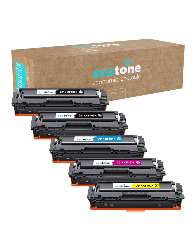 Ecotone Ecopack (Replaces HP 201X toner) 2xBL + 1xCMY  - (BL 2x2800 Pages) (CMY 3x2300 Pages)