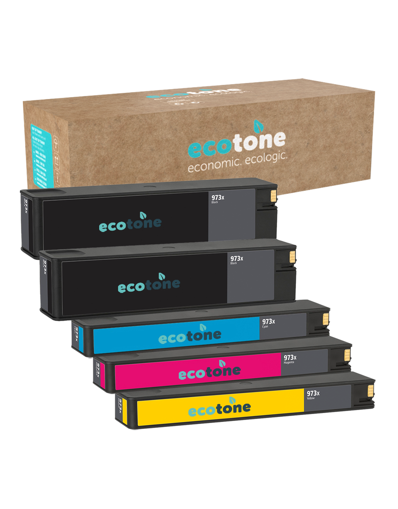 Ecotone Ecopack (Replaces HP 973XL ink) 2xBL + 1xCMY  - (BL 2x13500 Pages) (CMY 3x8500 Pages)