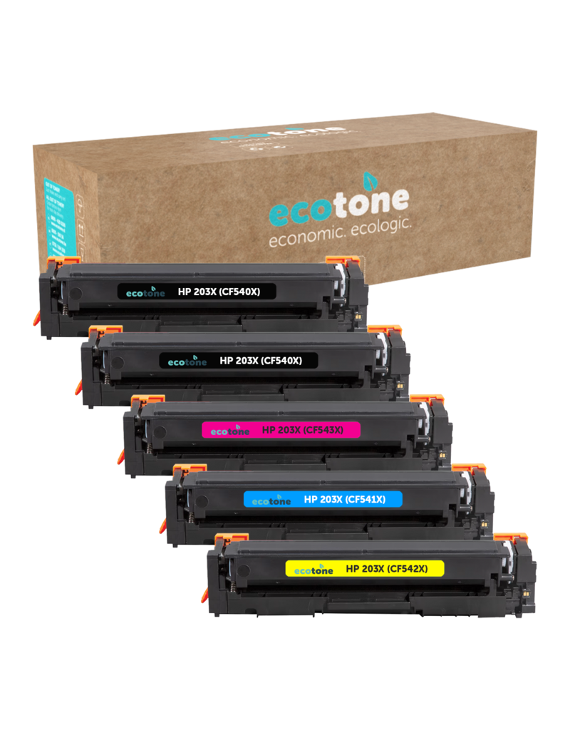 Ecotone Ecopack (Replaces HP 203X toner) 2xBL + 1xCMY  - (BL 2x3200 Pages) (CMY 3x2500 Pages)