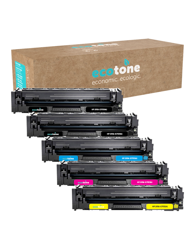 Ecotone Ecopack (Replaces HP 205A toner) 2xBL + 1xCMY  - (BL 2x1100 Pages) (CMY 3x900 Pages)