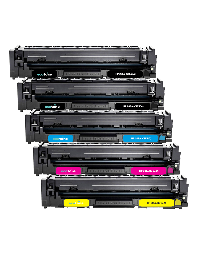 Ecotone Ecopack (Replaces HP 205A toner) 2xBL + 1xCMY  - (BL 2x1100 Pages) (CMY 3x900 Pages)