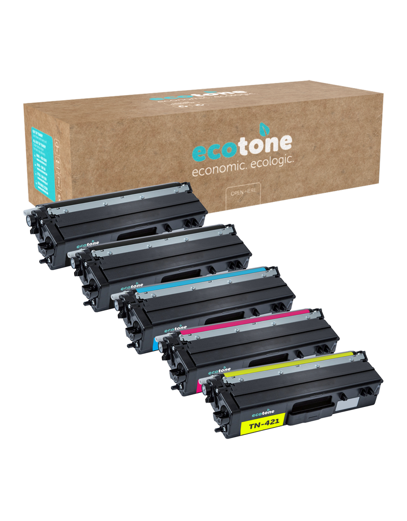 Ecotone Ecopack (Replaces Brother TN-421 toner) 2xBL + 1xCMY  - (BL 2x3000 Pages) (CMY 3x1800 Pages)