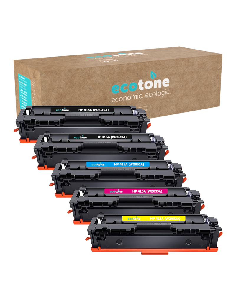 Ecotone Ecopack (Replaces HP 415A toner) 2xBL + 1xCMY  - (BL 2x2400 Pages) (CMY 3x2100 Pages)