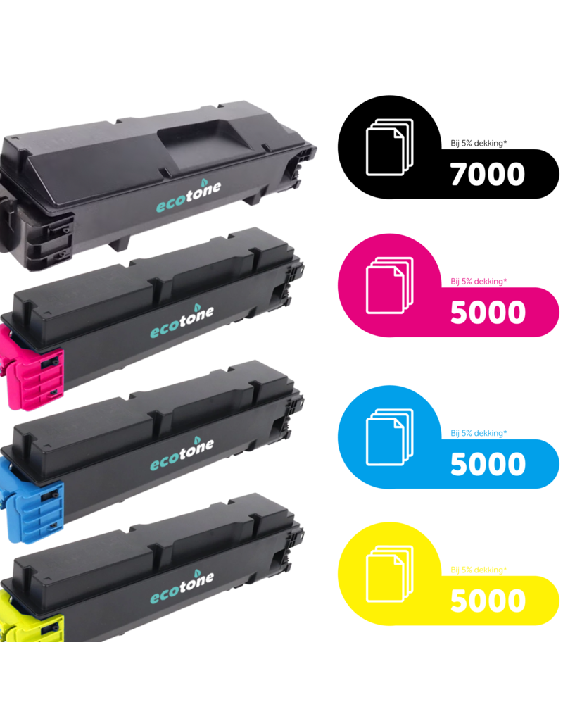 Ecotone Ecopack (Replaces Kyocera TK-5370 toner) 2xBL + 1xCMY  - (BL 2x7000 Pages) (CMY 3x5000 Pages)