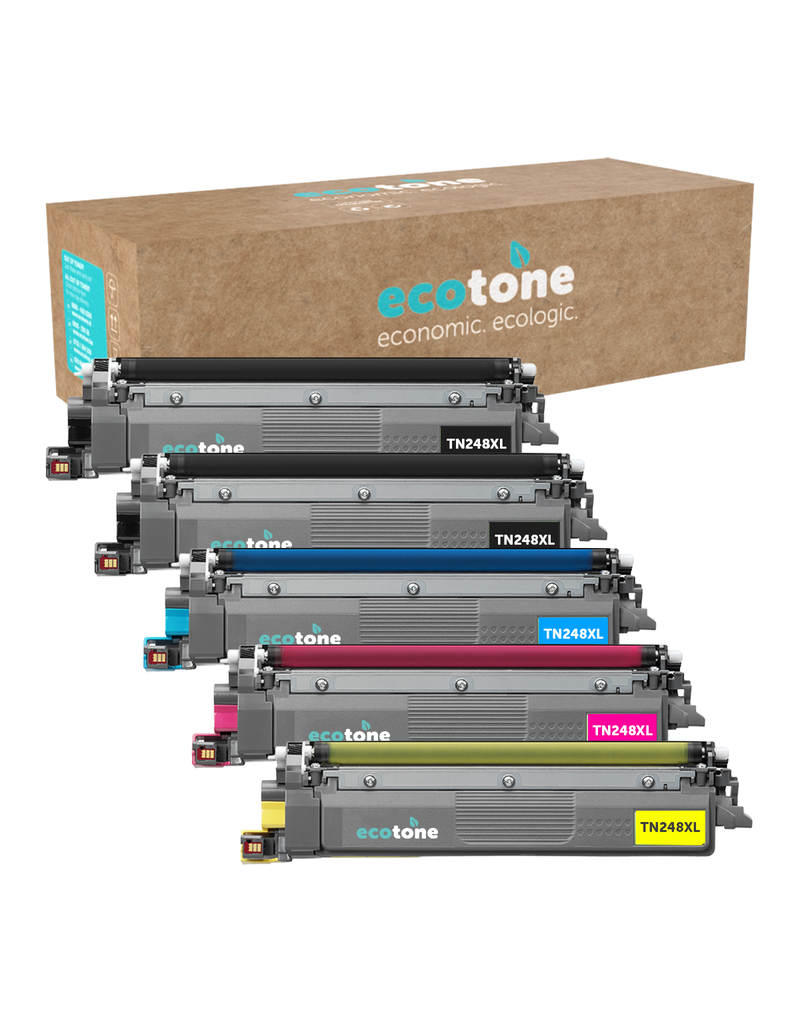 Ecotone Ecopack (Replaces Brother TN-248XL toner) 2xBL + 1xCMY  - (BL 2x3000 Pages) (CMY 3x2300 Pages)