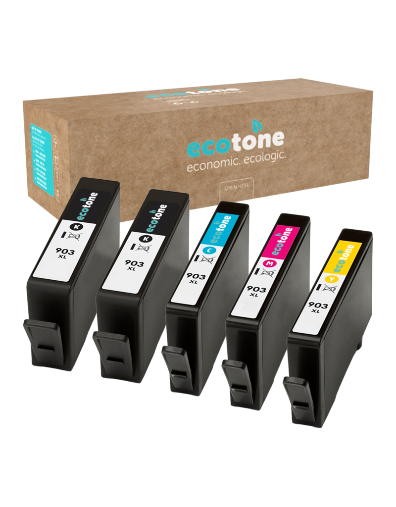 Ecotone Ecopack (Replaces HP 903XL ink) 2xBL + 1xCMY  - (BL 2x950 Pages) (CMY 3x850 Pages)