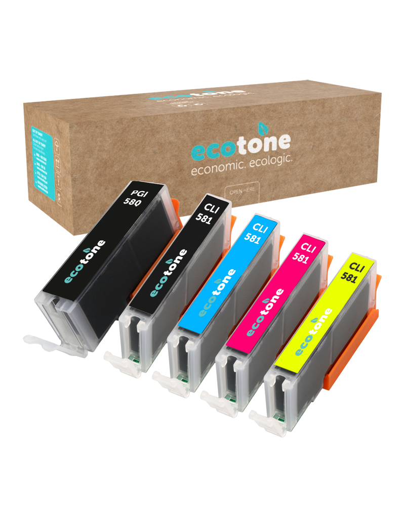 Ecotone Ecopack (Replaces Canon PGI-580/CLI-581 ink) 1xPBL+1xBLCMY  - (PBL 1x26ml) (BLCMY 4x12,2ml)