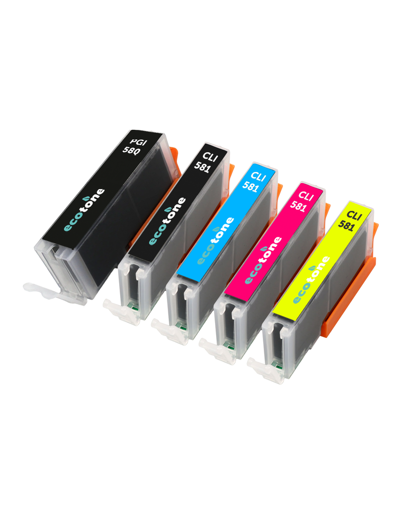 Ecotone Ecopack (Replaces Canon PGI-580/CLI-581 ink) 1xPBL+1xBLCMY  - (PBL 1x26ml) (BLCMY 4x12,2ml)