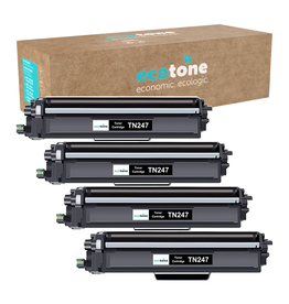 Ecotone Ecopack (Replaces Brother TN-247BK toner) 4xBL