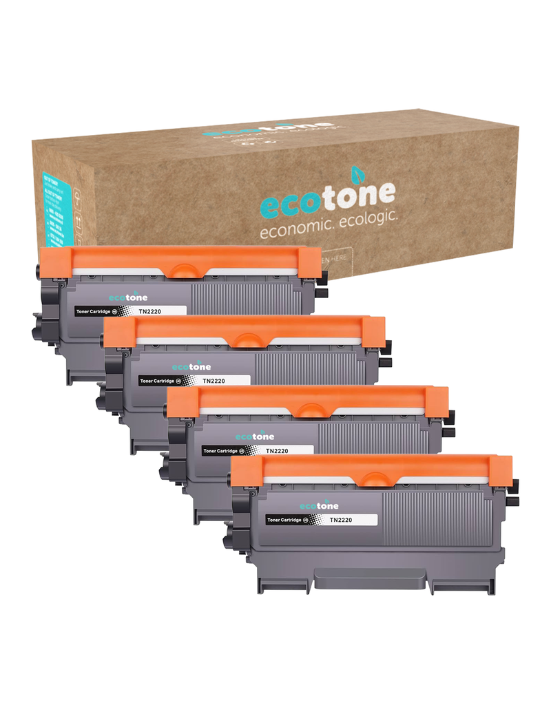 Ecotone Ecopack (Replaces Brother TN-2220 toner) 4xBL - (BL 4x2600 Pages)