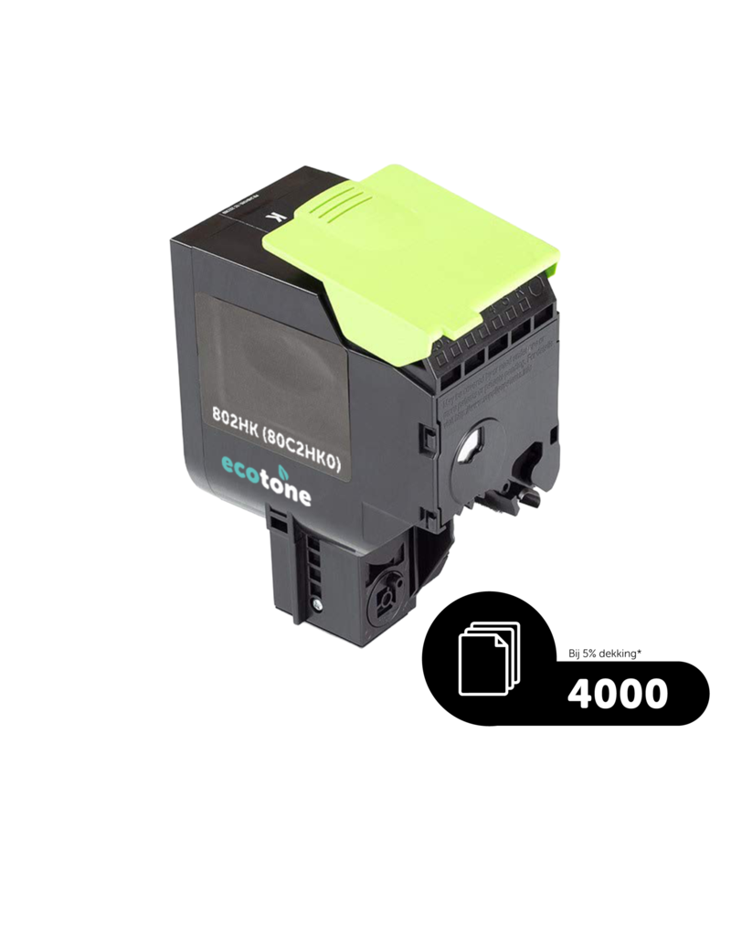 Ecotone Ecopack (Replaces Lexmark 802HK 80C2HK0 toner) 3xBL - (BL 3x4000 Pages)