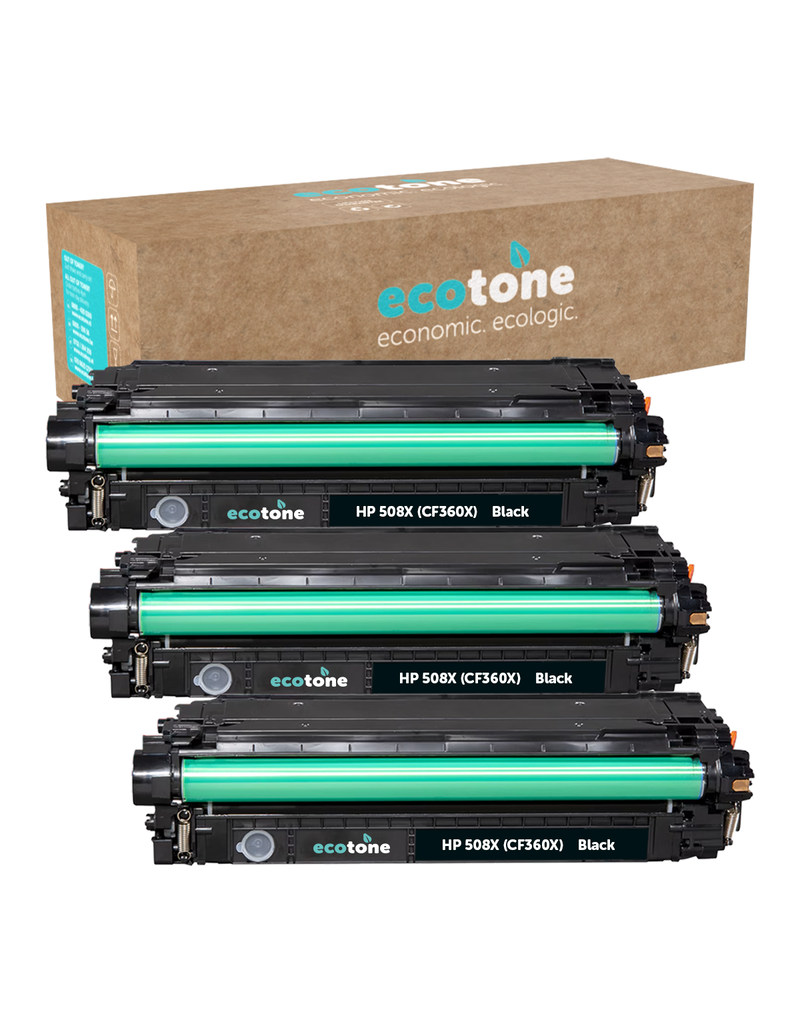 Ecotone Ecopack (Replaces HP 508X CF360X toner) 3xBL - (BL 3x12500 Pages)