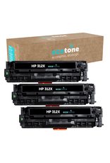 Ecotone Ecopack (Replaces HP 312X CF380X toner) 3xBL - (BL 3x4400 Pages)