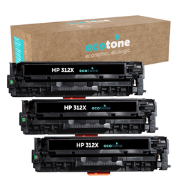 Ecotone Ecopack (Replaces HP 312X CF380X toner) 3xBL