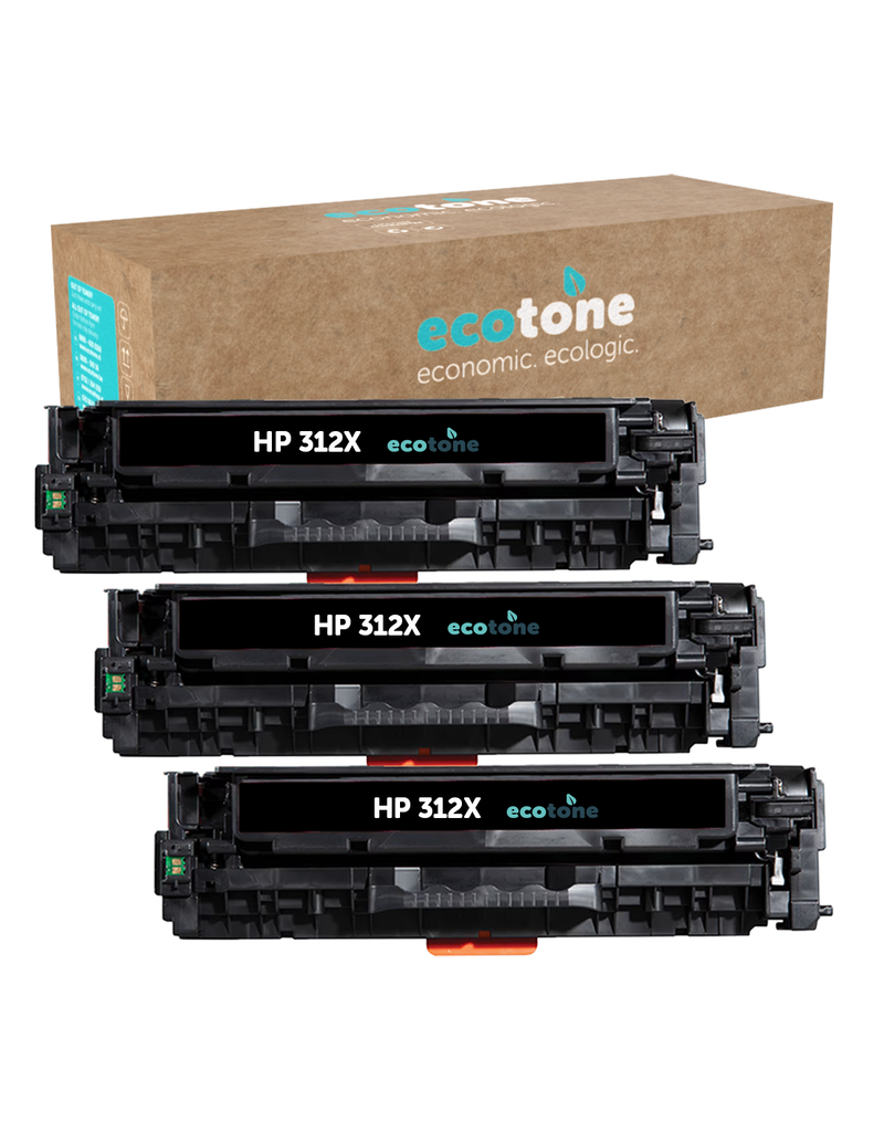 Ecotone Ecopack (Replaces HP 312X CF380X toner) 3xBL - (BL 3x4400 Pages)