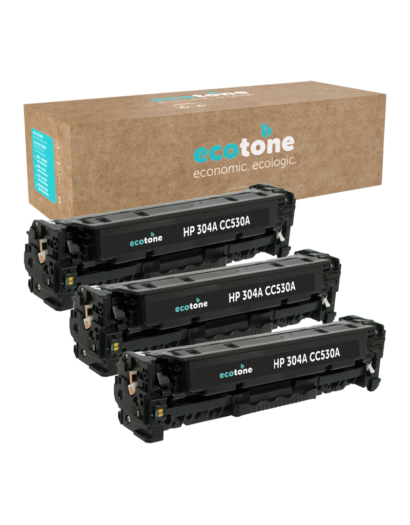 Ecotone Ecopack (Replaces HP 304A CC530A toner) 3xBL - (BL 3x3500 Pages)
