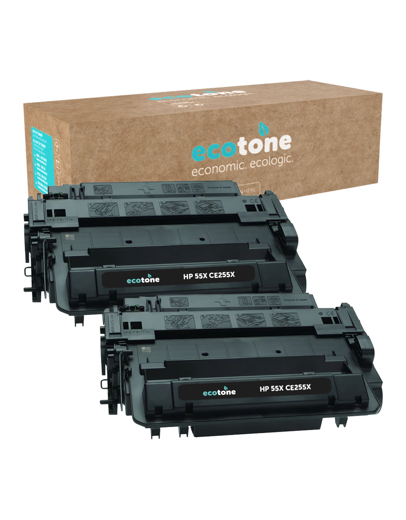 Ecotone Ecopack (Replaces HP 55X CE255X toner) 2xBL - (BL 2x24000 Pages)