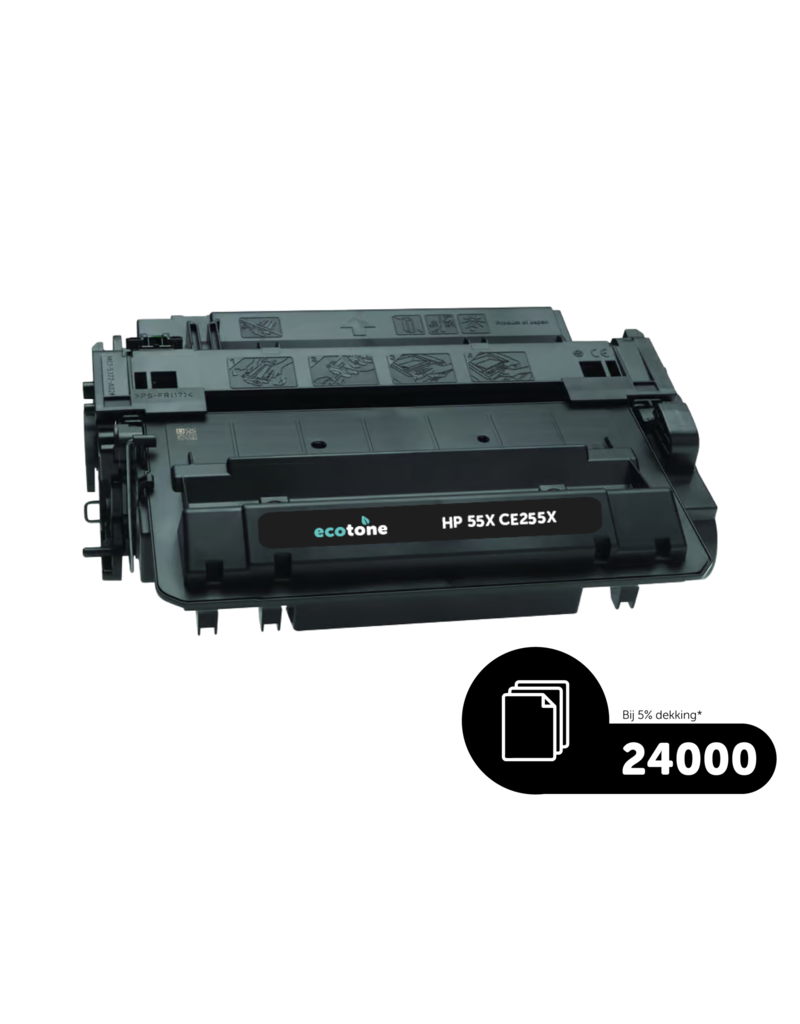 Ecotone Ecopack (Replaces HP 55X CE255X toner) 2xBL - (BL 2x24000 Pages)