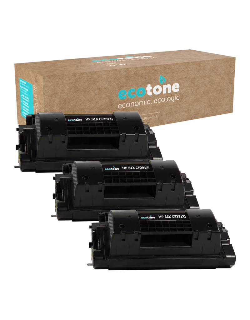 Ecotone Ecopack (Replaces HP 81X CF281X toner) 3xBL - (BL 3x25000 Pages)