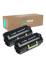 Ecotone Ecopack (Replaces Lexmark 522H 52D2H00 toner) 2xBL - (BL 2x25000 Pages)