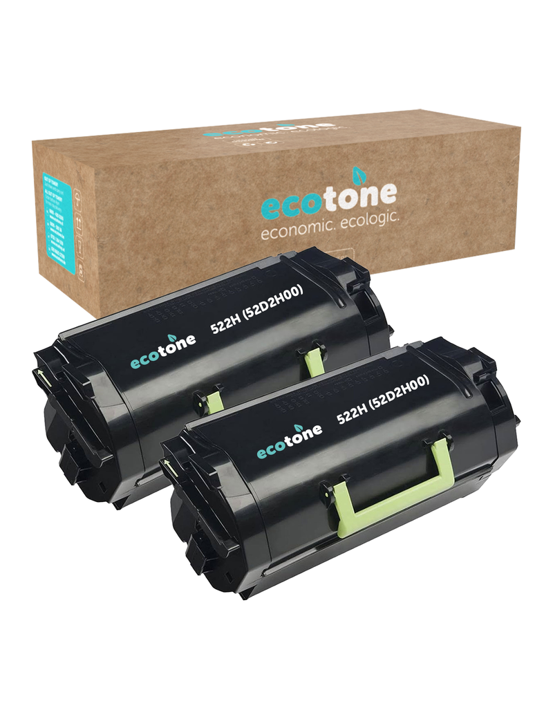 Ecotone Ecopack (Replaces Lexmark 522H 52D2H00 toner) 2xBL - (BL 2x25000 Pages)