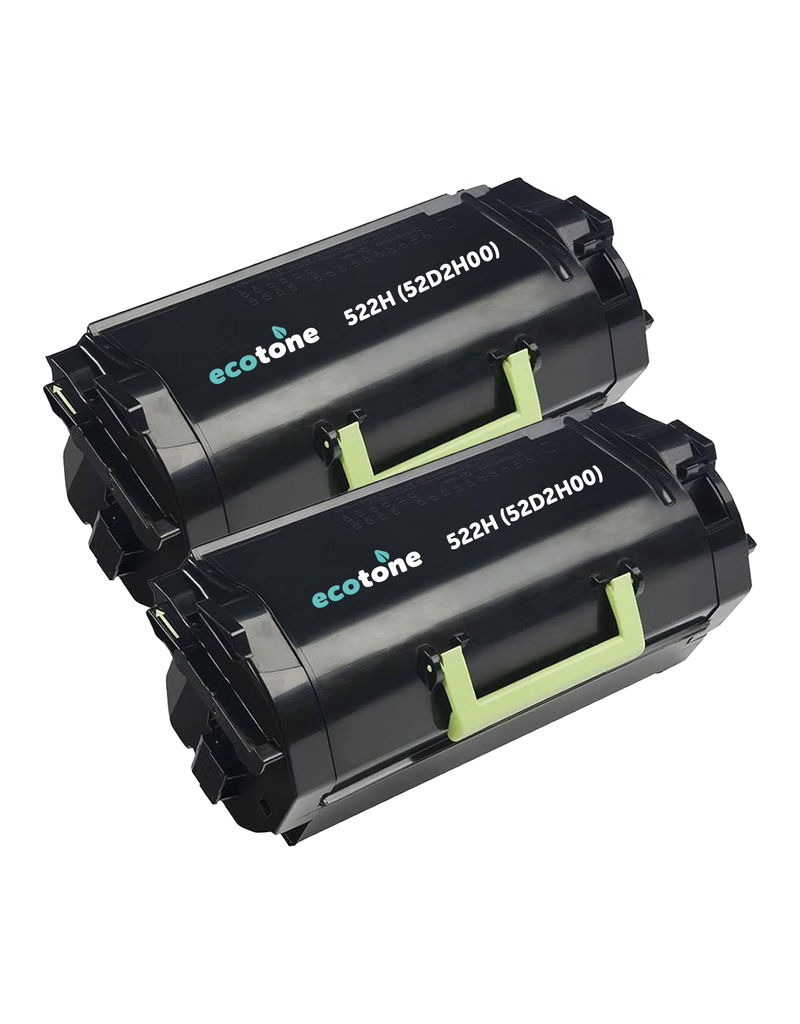 Ecotone Ecopack (Replaces Lexmark 522H 52D2H00 toner) 2xBL - (BL 2x25000 Pages)