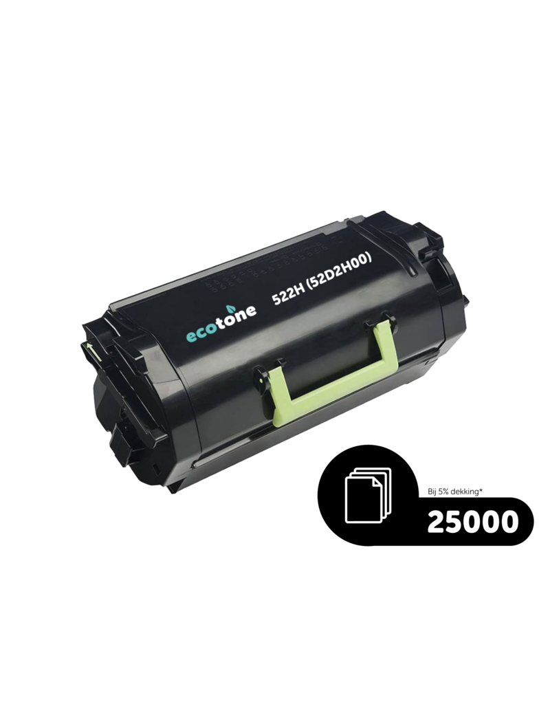 Ecotone Ecopack (Replaces Lexmark 522H 52D2H00 toner) 2xBL - (BL 2x25000 Pages)