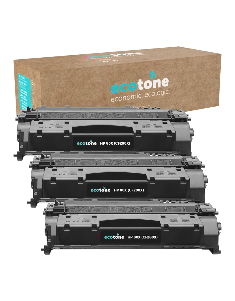 Ecotone Ecopack (Replaces HP 80X CF280X toner) 3xBL - (BL 3x6900 Pages)